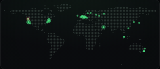 easyBTX BTX network map: reachable nodes by location, each verified live