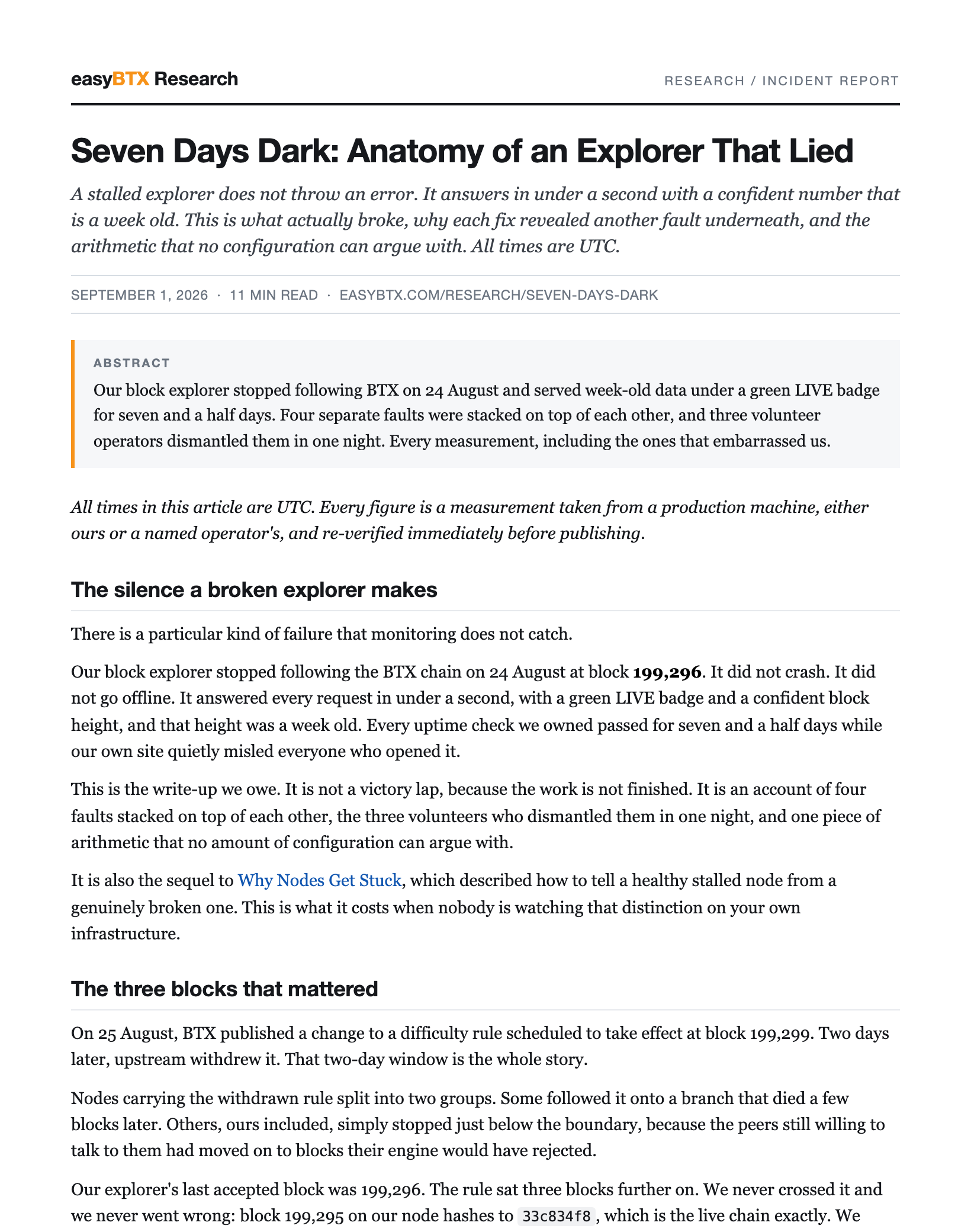 First page of Seven Days Dark: Anatomy of an Explorer That Lied as a PDF paper